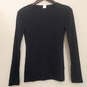 J. Crew Black Long Sleeve Cotton Crew Neck Tee